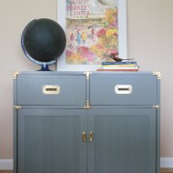 Grey Lacquered Campaign Cabinet