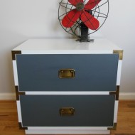 Grey and White Campaign Nightstand