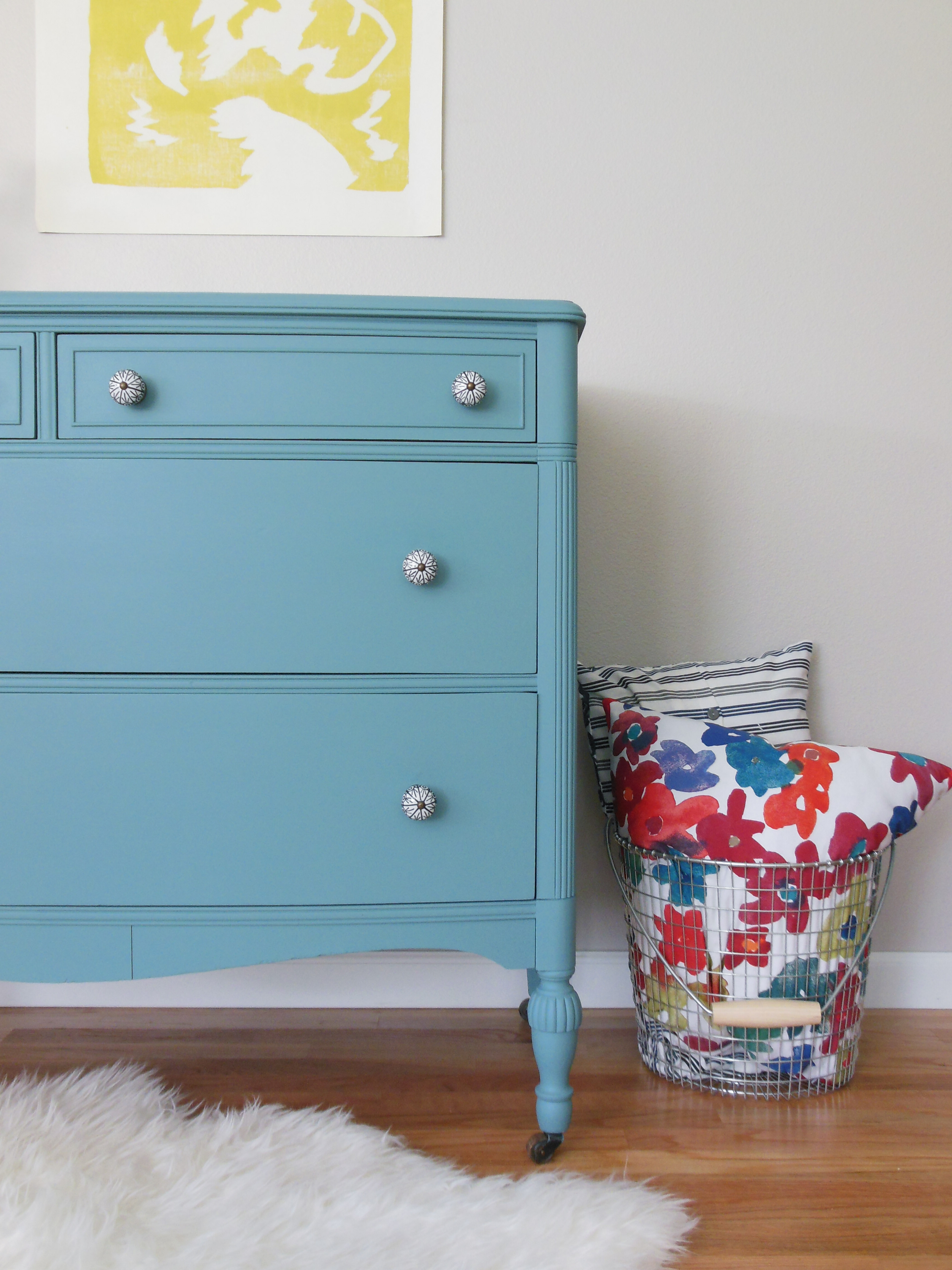 A Bayside Dresser With Black And White Knobs The Weathered Door