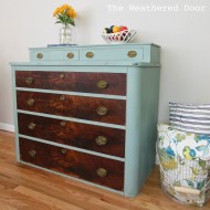 Duck Egg Dresser with Wood Drawers