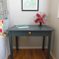 Grey Desk, Mustard Pull