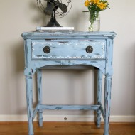 Experimenting with Milk Paint on a Sewing Cabinet