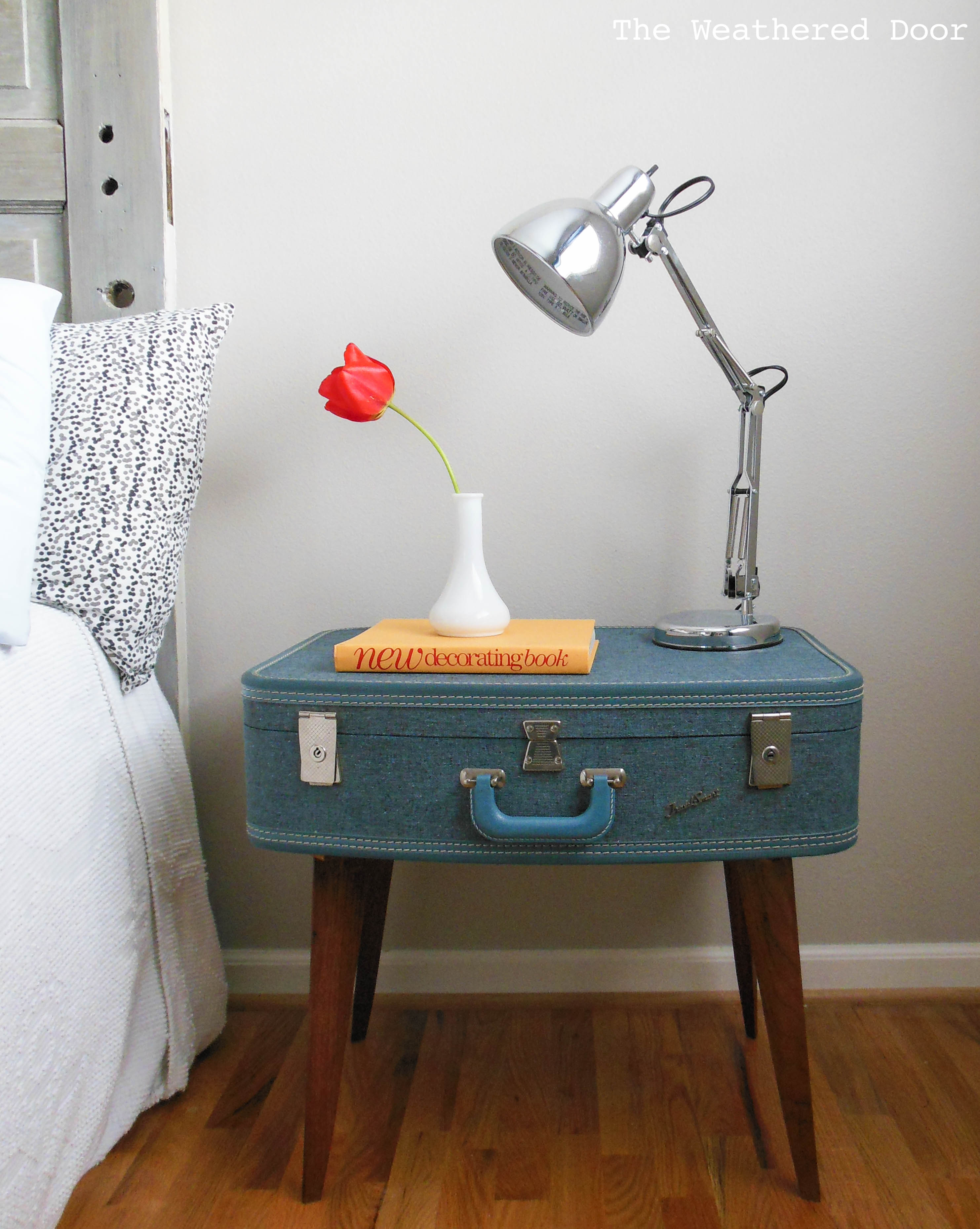 DIY Suitcase Side Table The Weathered Door
