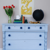 A Light Blue Empire Dresser with Anthropologie Knobs