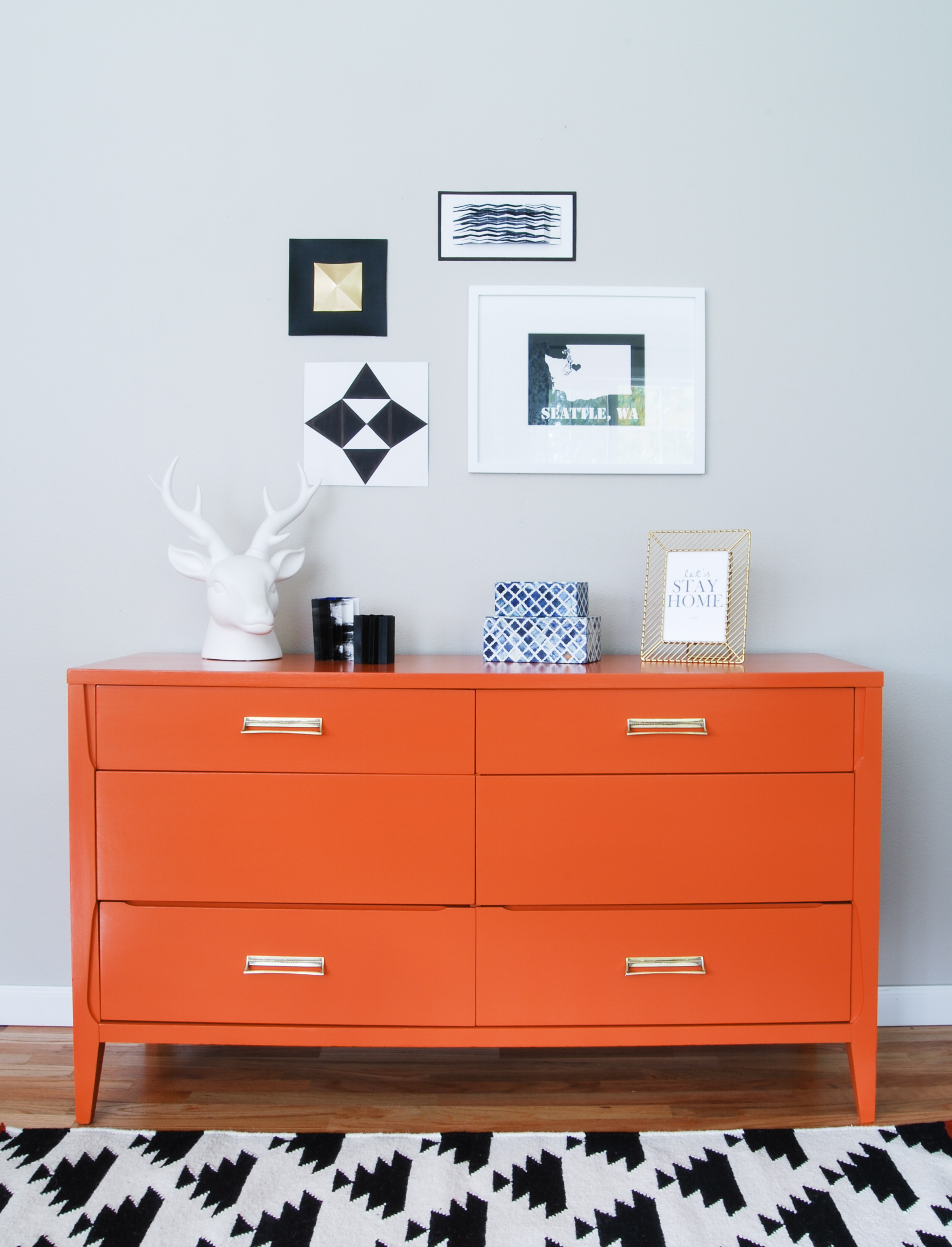 Orange painted furniture outlet