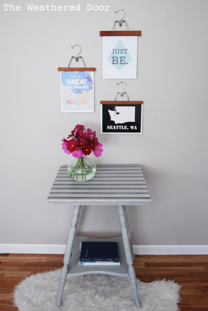 riverstone milk paint striped shop table WD-2