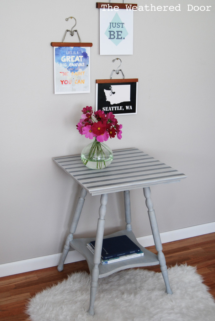 riverstone milk paint striped shop table WD-3