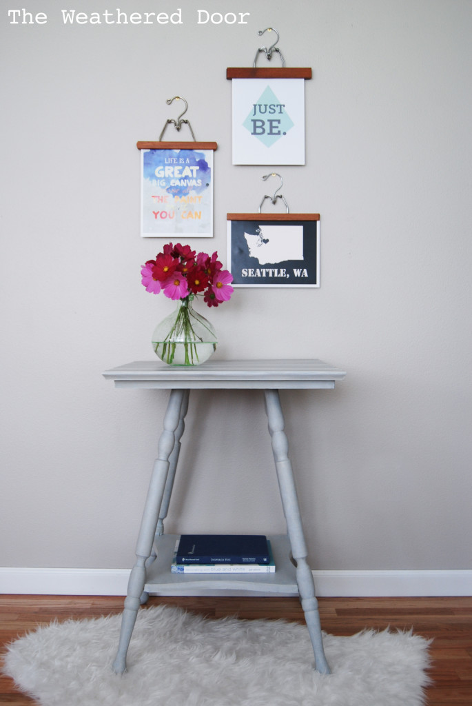 riverstone milk paint striped shop table WD-6