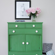 Tavern Green Milk Paint Dresser with Bone Knobs