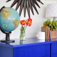 Electric Blue AOM Mid Century Bamboo Dresser