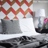 Coral Geometric Headboard (UO Knock-Off for under $100)