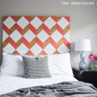 DIY Geometric Planked Wood Headboard Tutorial (for under $100)