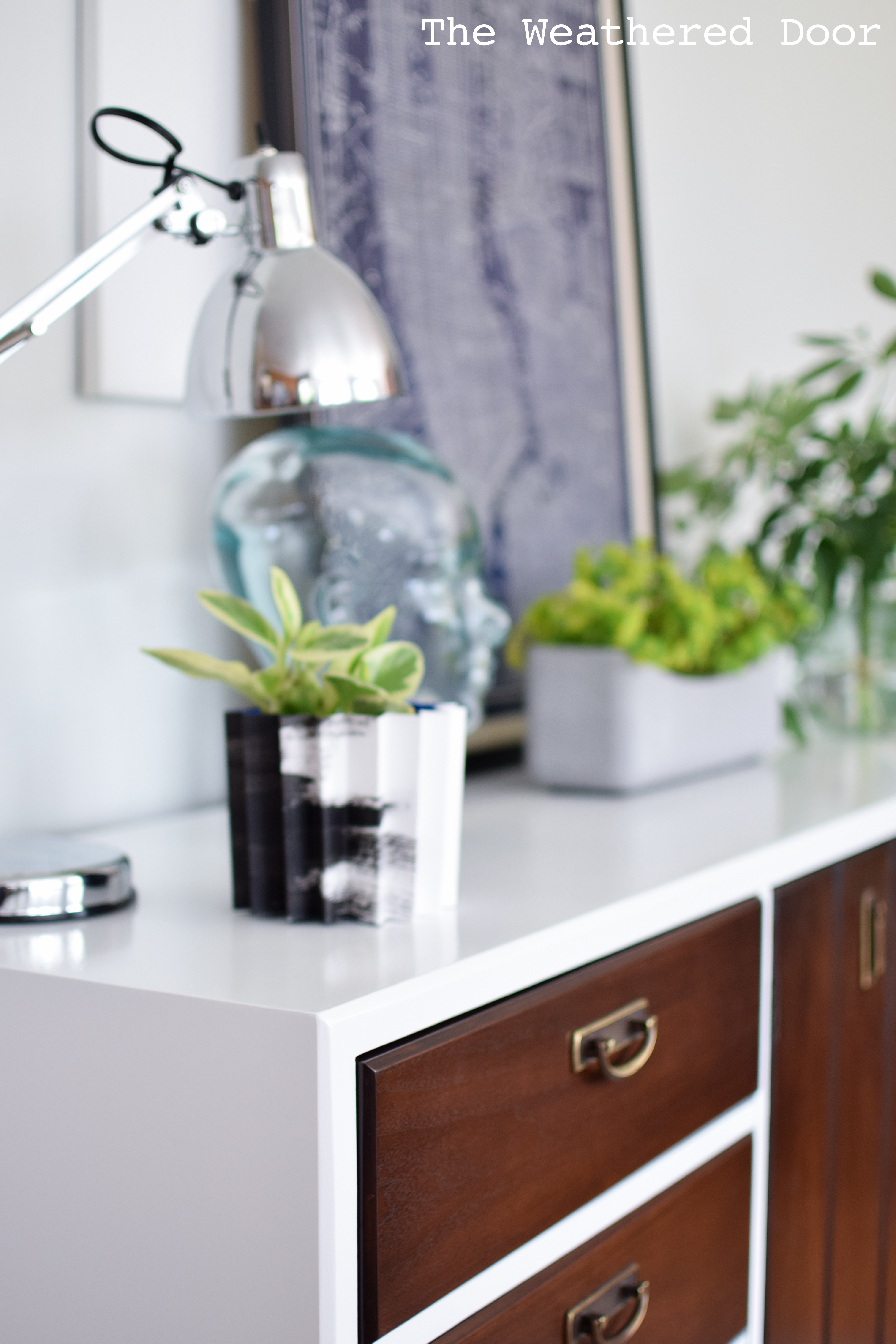 Fresh and Modern Mid Century Dresser with Geometric Drawers - The Weathered Door Fresh and Modern Mid Century Dresser with Geometric Drawers - The Weathered Door