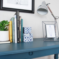 Before & After: Antique Library Table in Homestead Blue