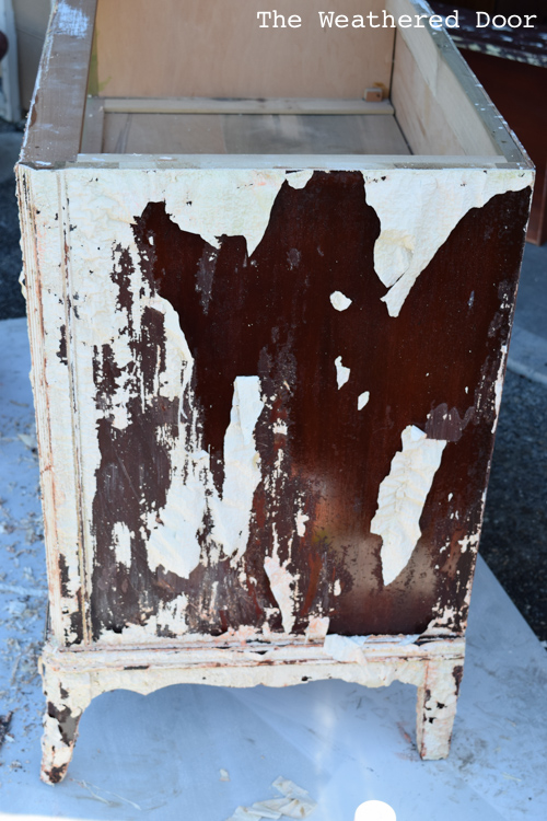 3 Drawer Hepplewhite Black Milk Paint Dresser Before & After | from The Weathered Door