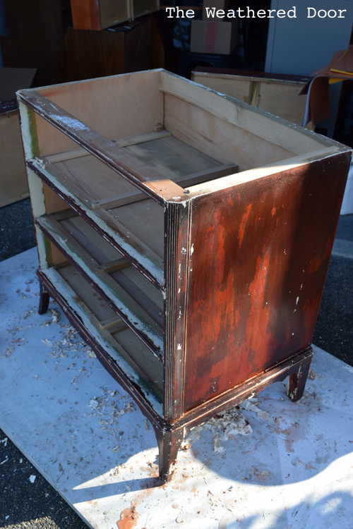 3 Drawer Hepplewhite Black Milk Paint Dresser Before & After | from The Weathered Door