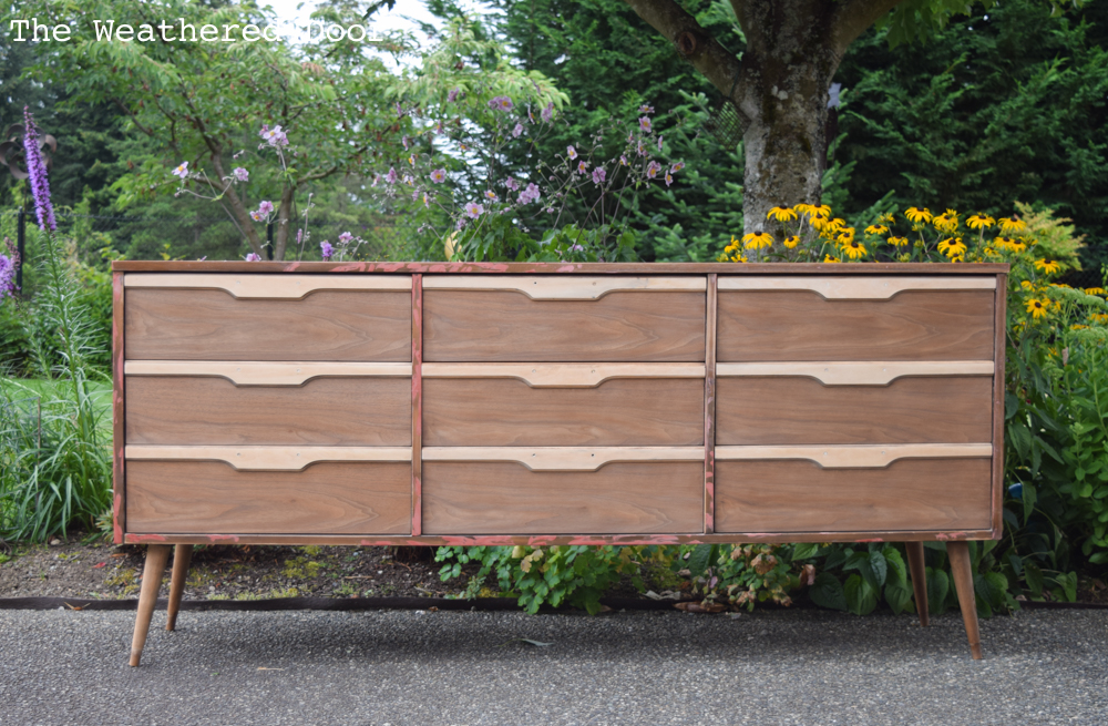 Mid Century Furniture Makeover- Adding Legs to a Dresser