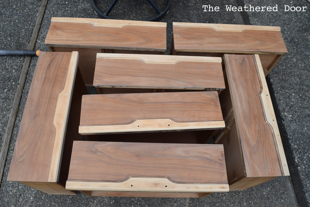 72" Grey and Natural Walnut Mid Century Modern Dresser progress