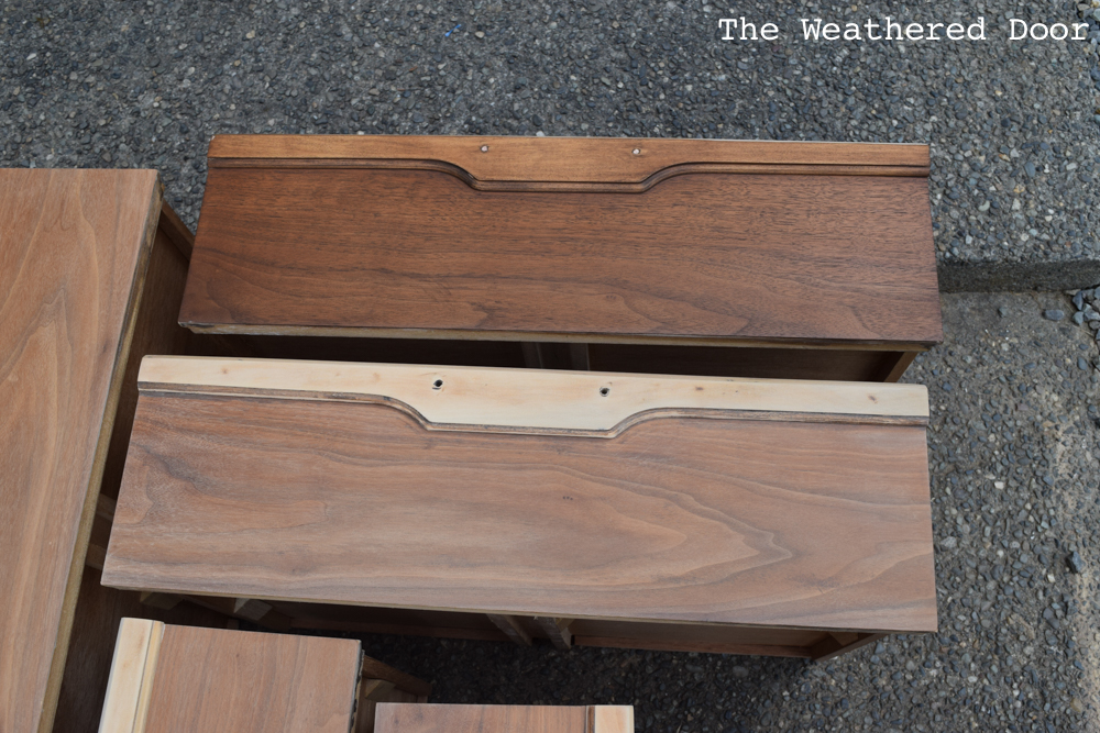 72" Grey and Natural Walnut Mid Century Modern Dresser progress