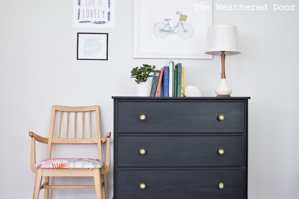 3 Drawer Hepplewhite Black Milk Paint Dresser Before & After | from The Weathered Door