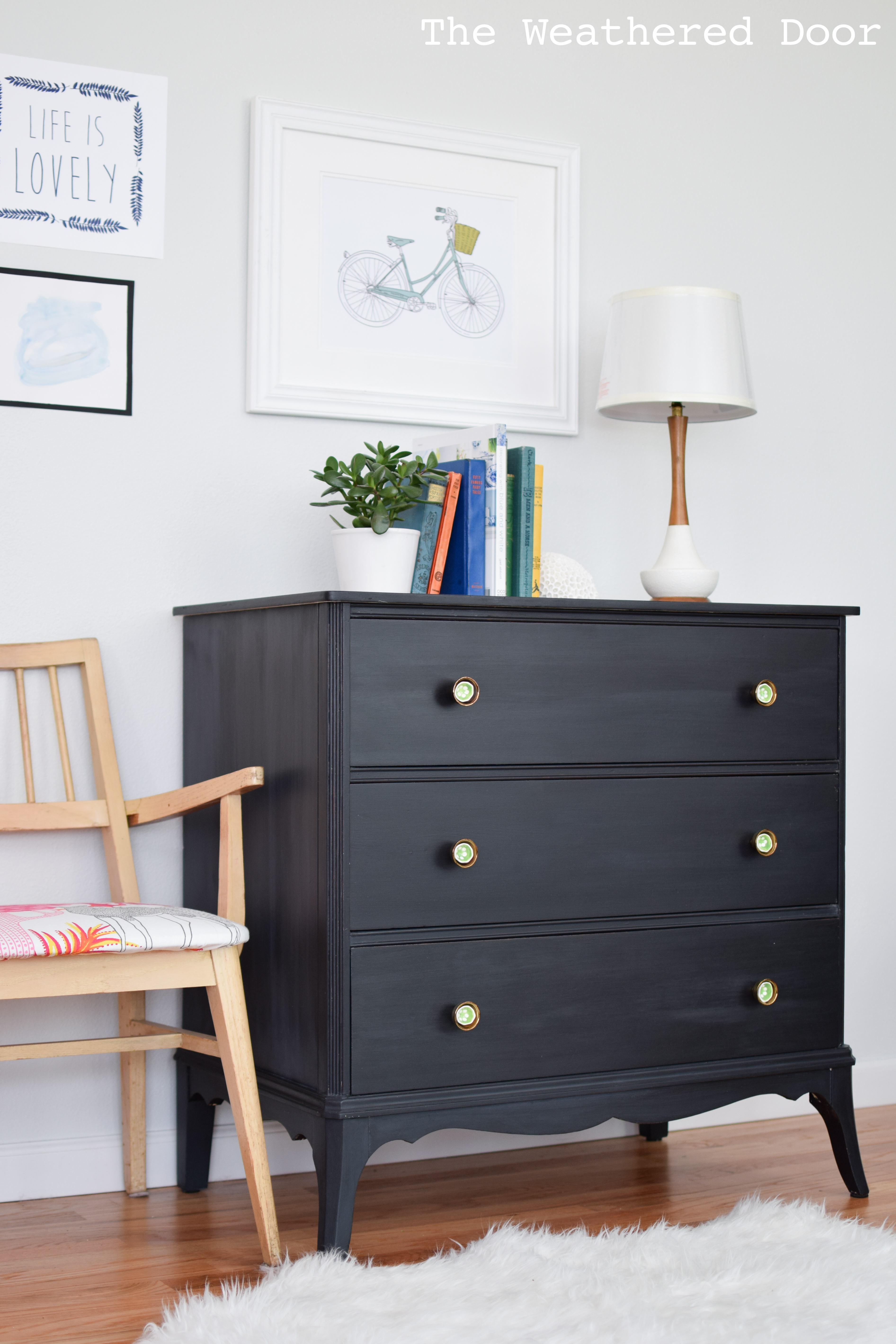 Before And After 3 Drawer Hepplewhite Dresser Makeover The