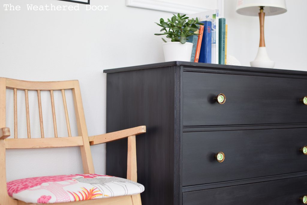 3 Drawer Hepplewhite Black Milk Paint Dresser Before & After | from The Weathered Door