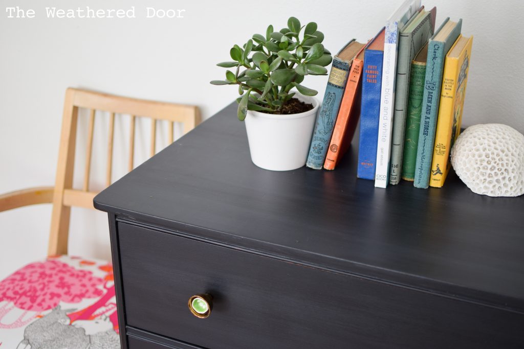 3 Drawer Hepplewhite Black Milk Paint Dresser Before & After | from The Weathered Door