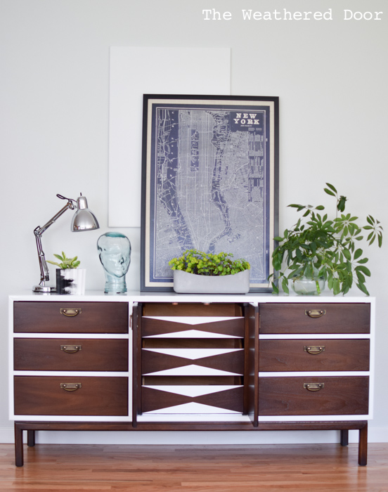 Fresh and Modern Mid Century Dresser with Geometric Drawers | from theweathereddoor.com-4