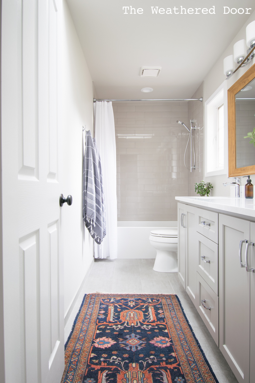 Gray and White Guest Bathroom Makeover Reveal