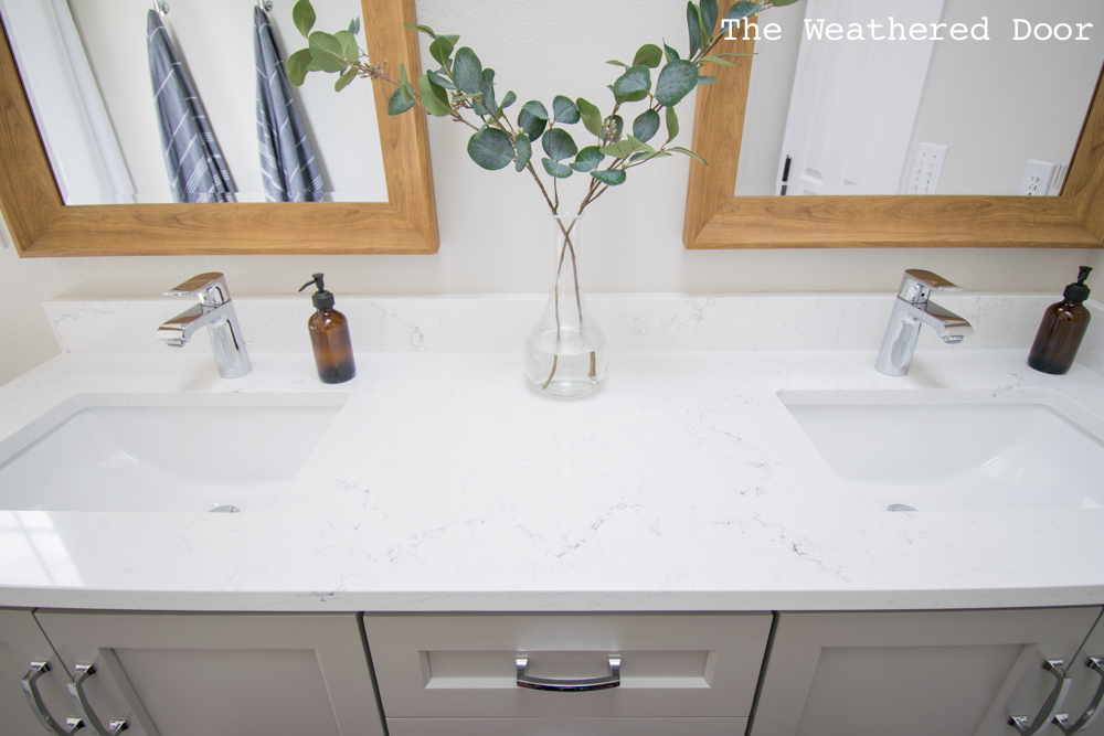 Gray and White Guest Bathroom Makeover Reveal