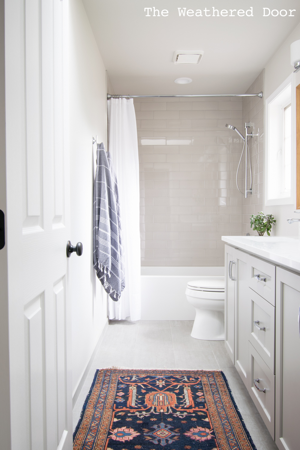 Gray and White Guest Bathroom Makeover Reveal