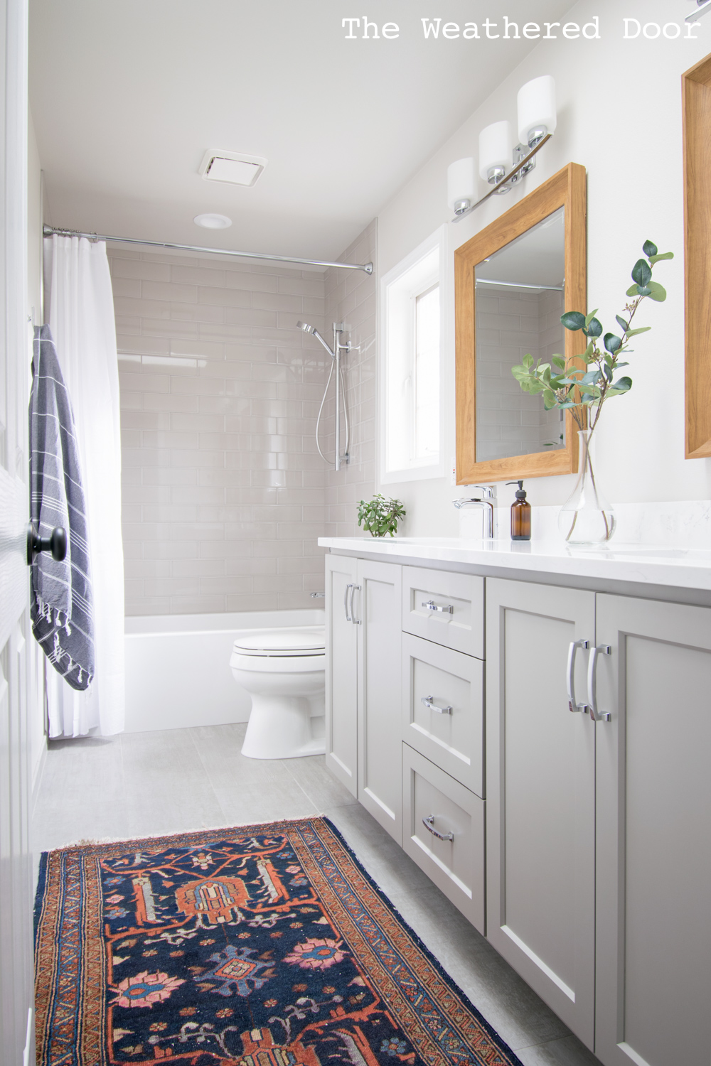 Gray and White Guest Bathroom Makeover Reveal