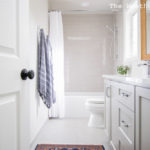 Gray and White Guest Bathroom Makeover Reveal from The Weathered Door