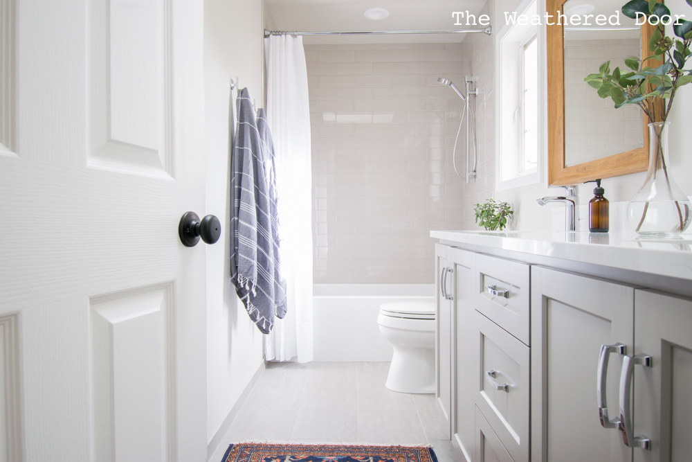 Gray and White Guest Bathroom Makeover Reveal