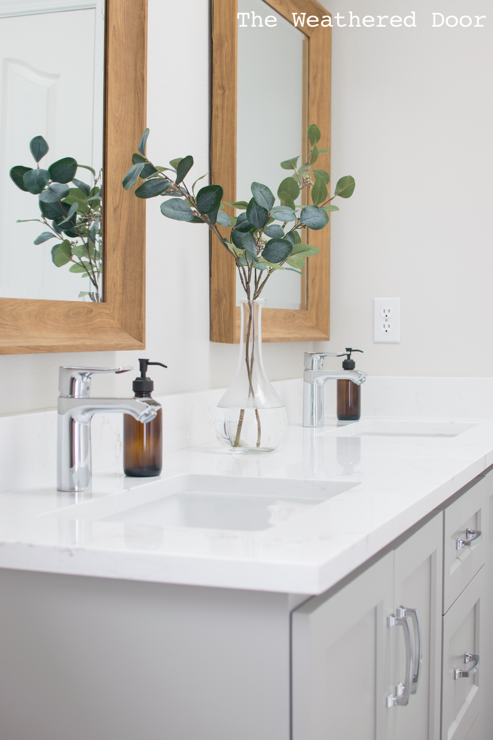 Gray and White Guest Bathroom Makeover Reveal