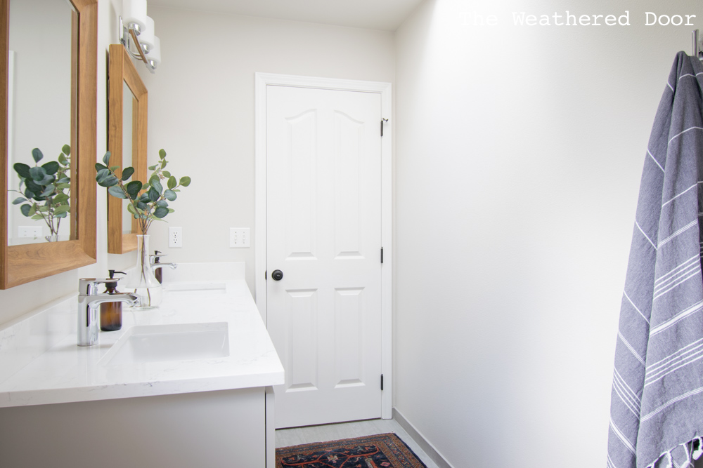 Gray and White Guest Bathroom Makeover Reveal