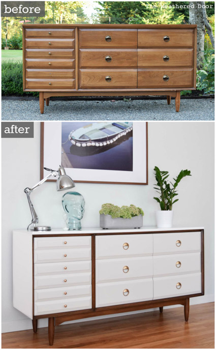 LA Period Mid Century Modern Dresser before and after