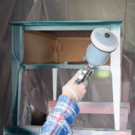 Painting furniture with a HVLP spray gun video