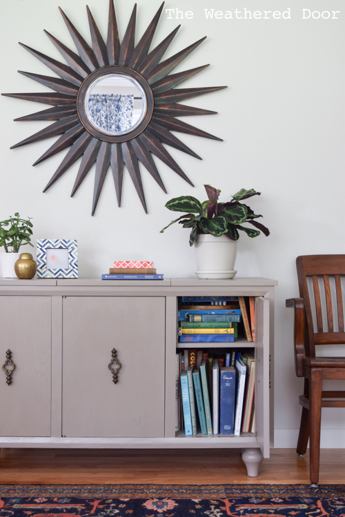 Taupe Moroccan Record Cabinet Makeover