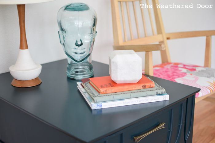 Teal Green Mid Century Side Table