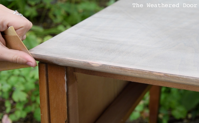 Teal Green Mid Century Side Table progress