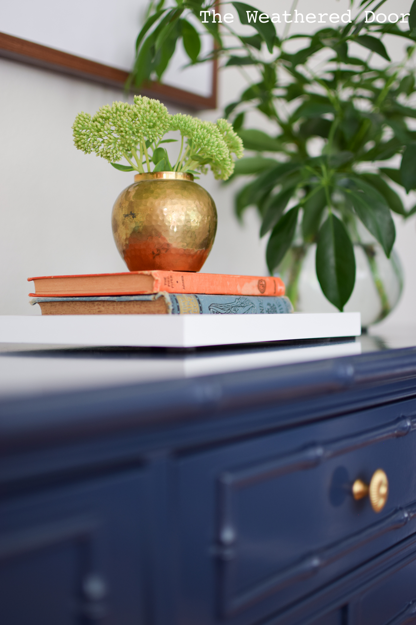 Before and After: Thomasville Allegro Navy Faux Bamboo Dresser