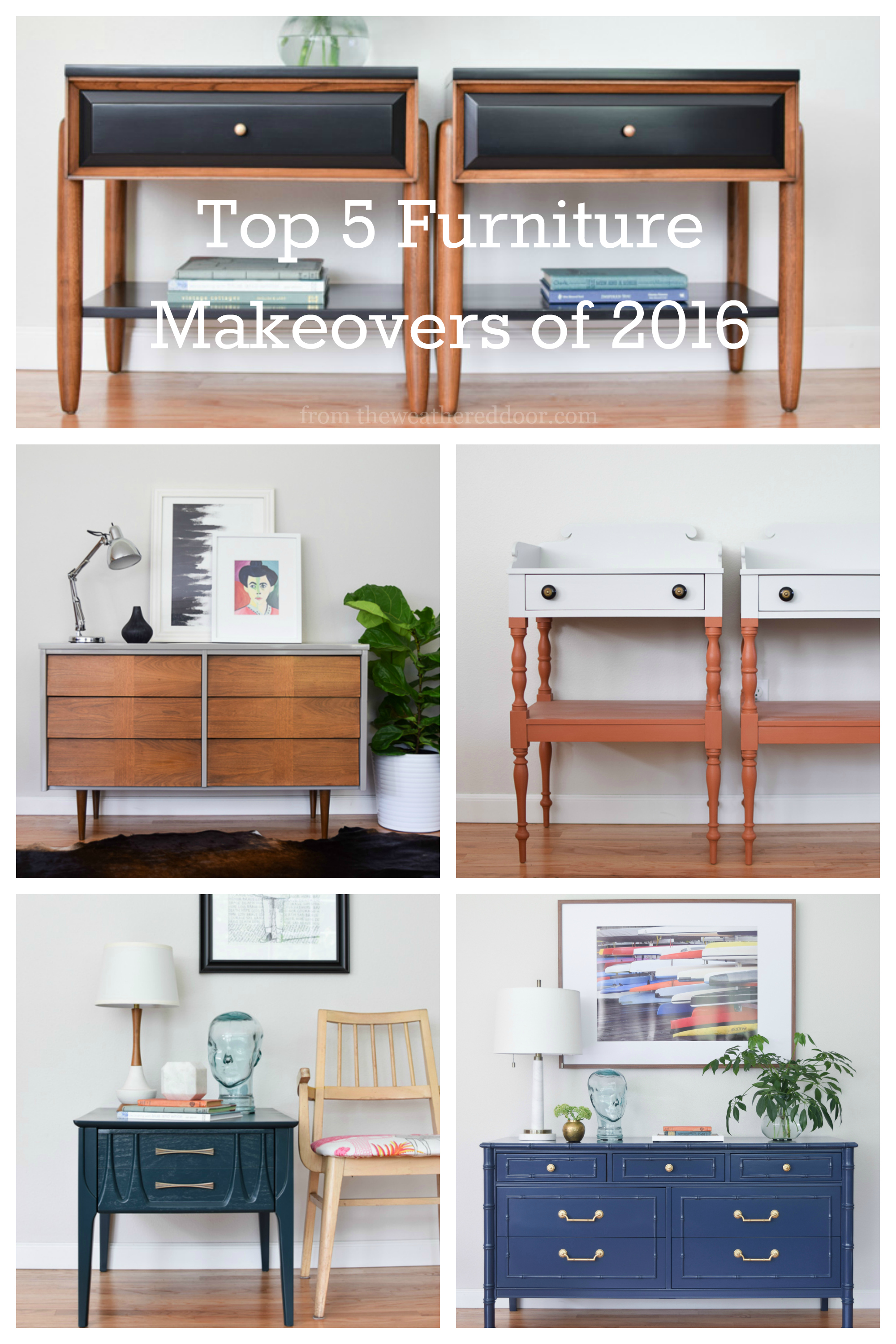 Top 5 Furniture Makeovers of 2016 | from theweathereddoor.com