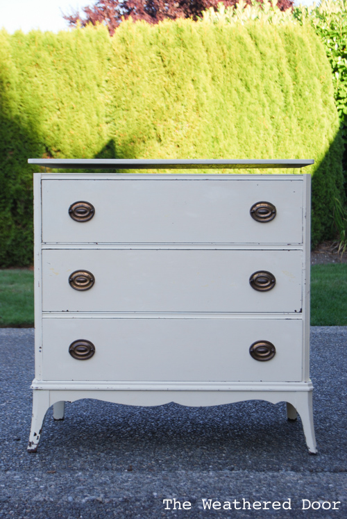 3 Drawer Hepplewhite Black Milk Paint Dresser Before & After | from The Weathered Door