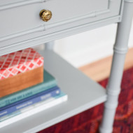 Stone Gray Bamboo Nightstand